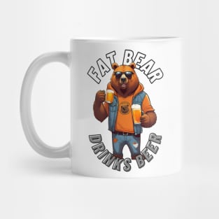 Fat Bear Drinks Beer - Humorous Designs Mug